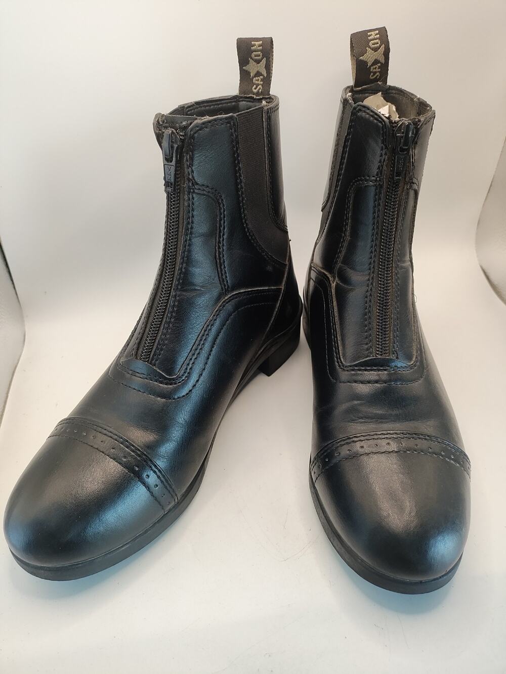 *NEW* SAXON Syntovia Zip Paddock Boots Womens Riding Black Sz US 5